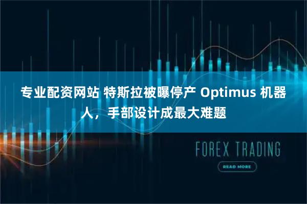 专业配资网站 特斯拉被曝停产 Optimus 机器人，手部设计成最大难题